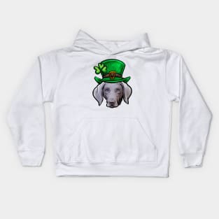 St Patricks Day Weimaraner Kids Hoodie